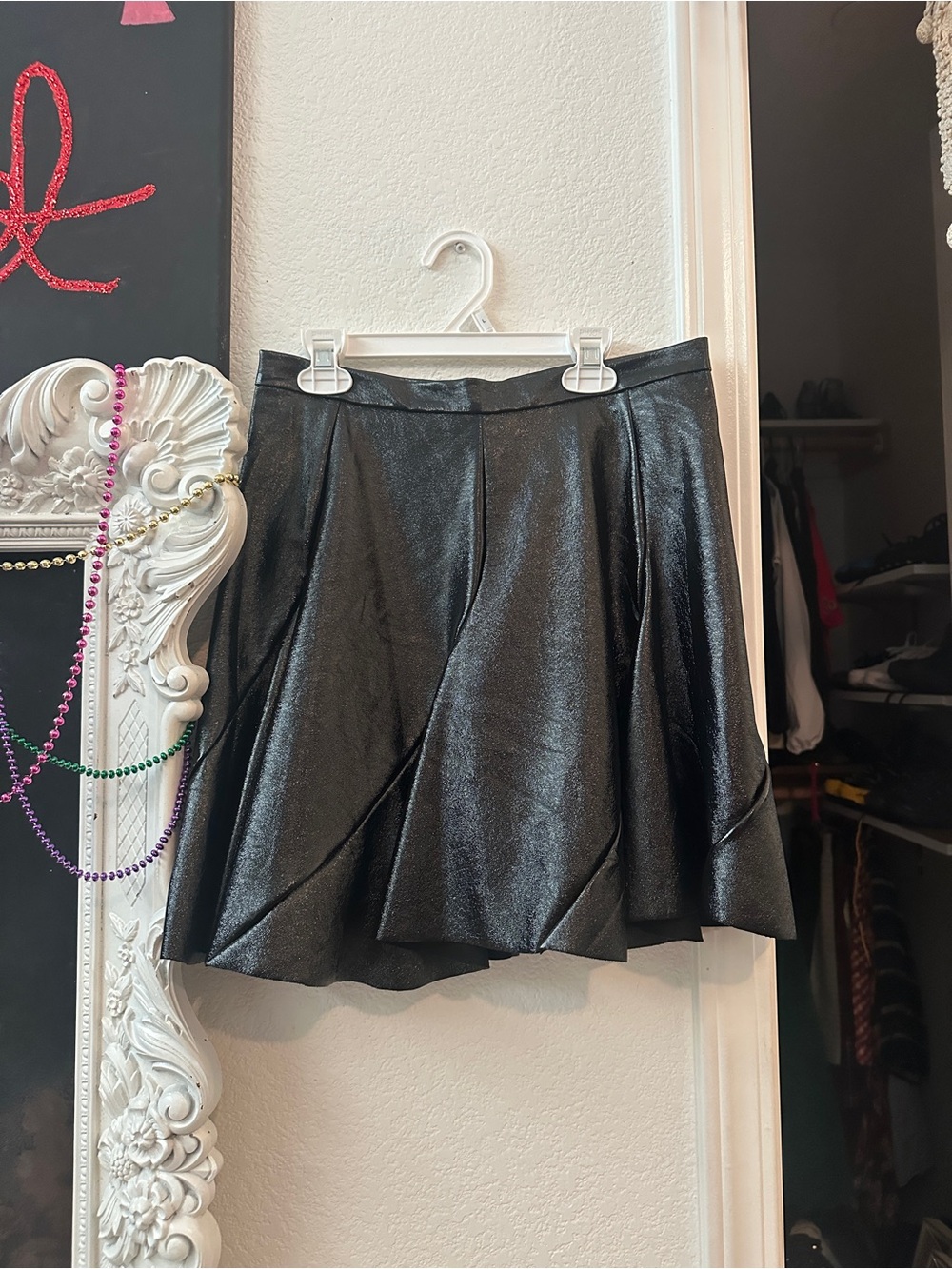 Topshop Shimmery Black Mini Skirt
